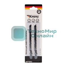 Пилка для электролобзика по дереву Kranz T244D 100 мм 6 зубьев на дюйм 8-60 мм фигурный рез (2 шт./уп.)