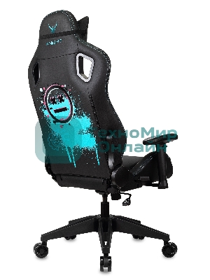 Кресло Knight Outrid Smile черный, экокожа, 120 кг, механизм качания