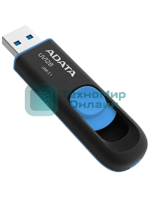 Флешка USB ADATA UV128 (AUV128-512G-RBE), 512Gb, USB 3.2 Gen1, R/W 100/30, черный/синий