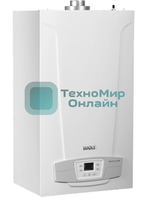 Котел газовый BAXI ECO LIFE 24F настен, 24 кВт, двухконтурный, с закрыт. кам. сгор.