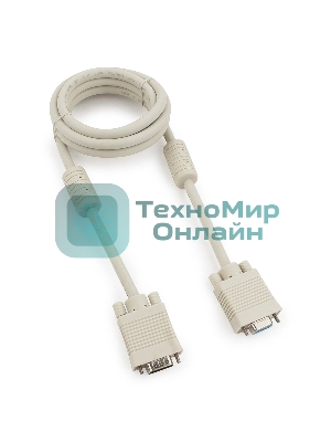 Кабель Gembird удлинитель VGA Premium,1.8м,15M/15F,тройн. экран,феррит. кольца,пакет