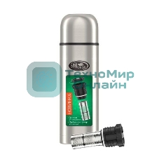 Термос Biostal Охота (1,2 литра), 2 чашки, с ситечком, стальной