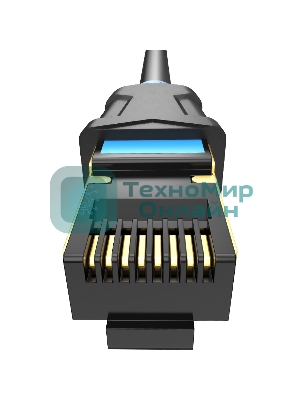 Патч-корд удлинитель Vention прямой SSTP cat.6, RJ45 - 2м. черный