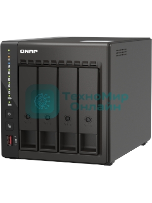 Сетевое хранилище SMB QNAP TS-453E-8G NAS, 4-tray w/o HDD. 2xHDMI-port. 4-core Celeron J6412 2-2.6 GHz, 8Gb DDR, 2x2.5Gb LAN, 2 x M.2 2280 PCIe Gen 3 x2, 2x USB 3.2 Gen 2 (10Gbps) Port, 2x USB 2.0 port