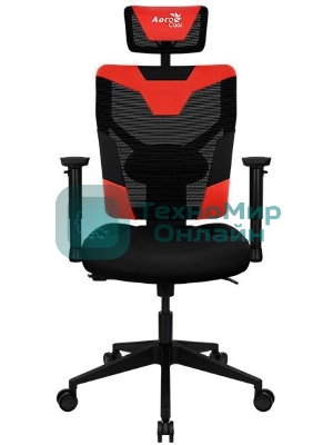 Кресло Aerocool GUARDIAN Champion Red (<150кг, эргономичное, сетчатый материал, 2D подлокотник)