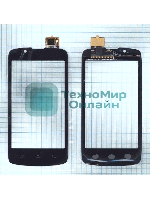 Сенсорное стекло (тачскрин) для Fly IQ4490 Era Nano 4, черное