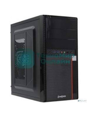 Компьютерный корпус Minitower ExeGate MA-371X Black, mATX (UN600, 120мм) 2хUSB+2хUSB 3.0, Audio
