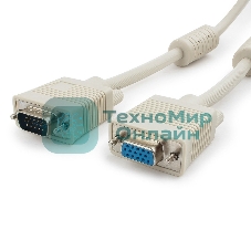 Кабель Gembird удлинитель VGA Premium,1.8м,15M/15F,тройн. экран,феррит. кольца,пакет
