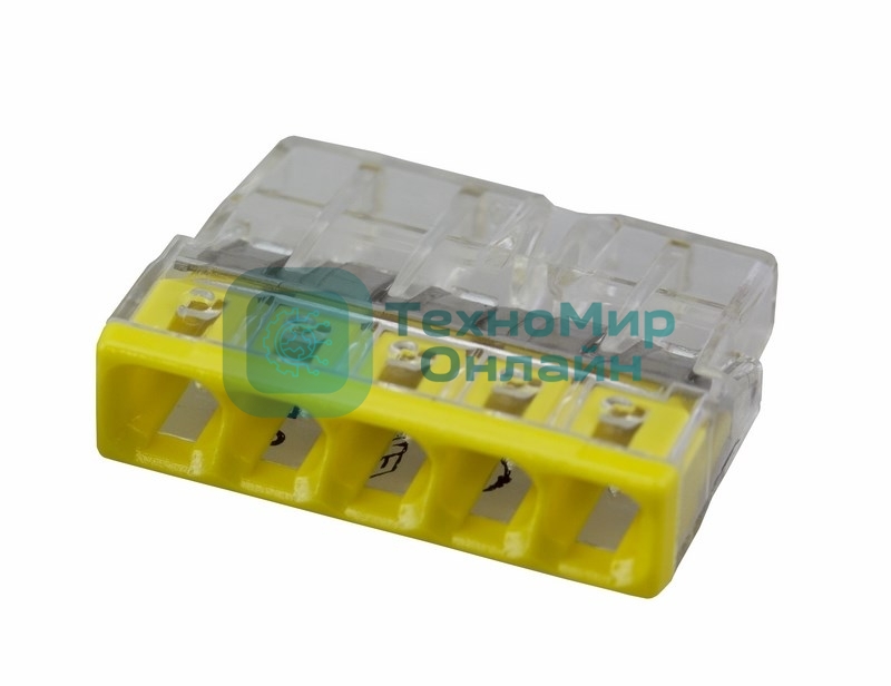 Клемма 5х(0.5-2.5мм) 5-х проводн. для распред. короб. (без п) WAGO 2273-205