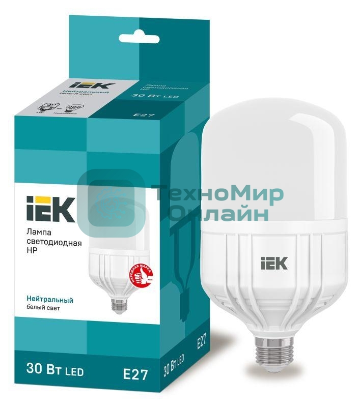 Лампа cветодиодная IEK LLE-HP-30-230-40-E27 HP 30Вт 230В 4000К E27