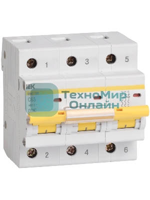 Выключатель автоматический модульный 3п C 100А 10кА ВА47-100 IEK MVA40-3-100-C