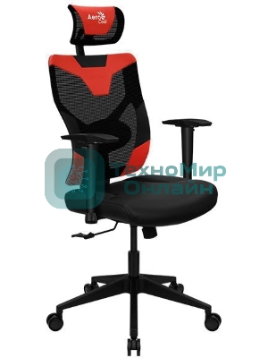 Кресло Aerocool GUARDIAN Champion Red (<150кг, эргономичное, сетчатый материал, 2D подлокотник)