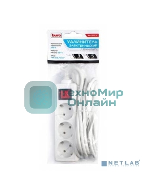 Сетевой удлинитель Buro BU-PS3.5/W 5 м (3 розетки) белый (пакет ПЭ)