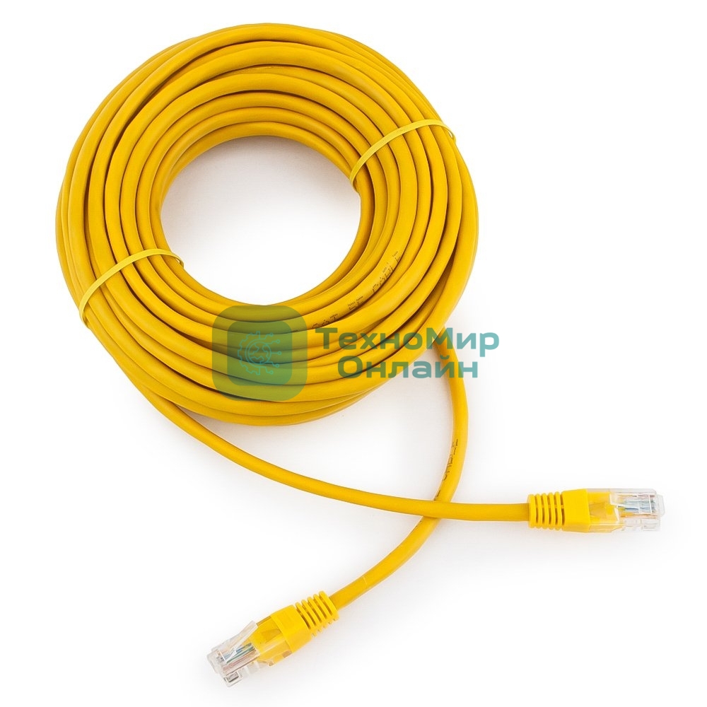 Патч-корд медный UTP Cablexpert PP10-10M/Y cat.5, 10м, литой, многожильный, желтый