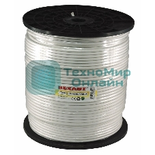 Кабель коаксиальный Rexant RG-6U, 75 Ом, CCS/Al/Al, 64%, 305 м, белый