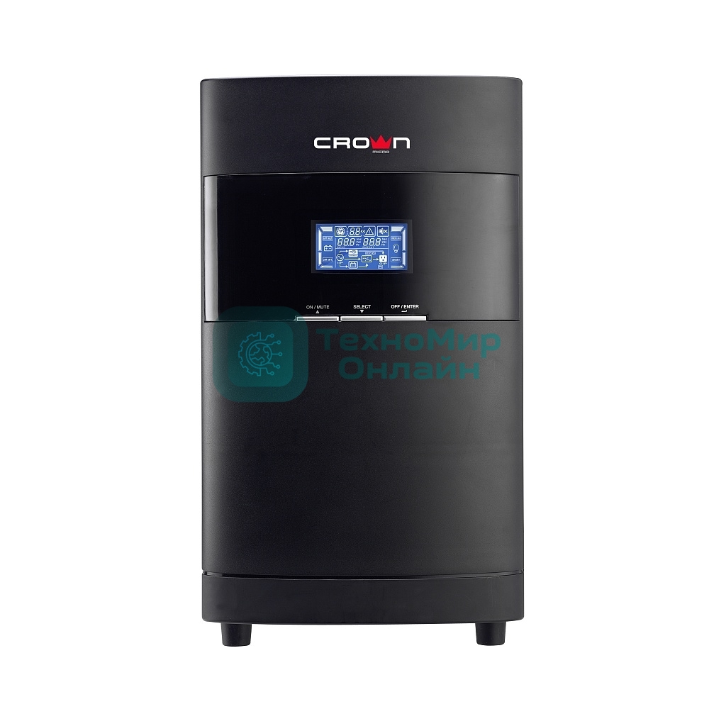 Источник бесперебойного питания CROWN On-Line CMUOA-350-2K EURO 2000VA/1800W, корпус металл, TOWER, АКБ 6*12V/7AH, PF-0.9, AVR 110-300V, порт RJ-11/45+USB/RS-232, EPO, розетки 4*EURO, входной кабель 2 м, вентилятор охлаждения, автомат, слот для SNMP, порт для доп. батарейных кабинетов, ПО
