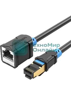 Патч-корд удлинитель Vention прямой SSTP cat.6, RJ45 - 3 м. черный