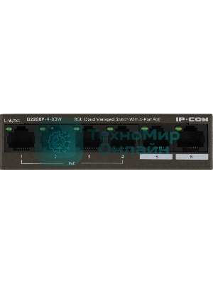 Коммутатор сетевой IP-COM G2206P-4-63W 4x10Base-T/100Base-TX/1000Base-T 2x1000Base-T PoE порты 4 Количество портов PoE+ 4 G2206P-4-63W