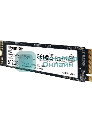 Накопитель SSD Patriot P300, 512Gb, PCIe 3.0 x4, M.2 2280, NVMe, R/W 1700/1200
