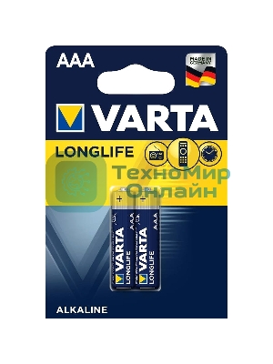 Батарейки VARTA Long Life AAA блистер 2 04103101412 