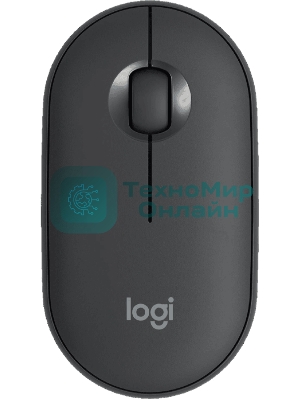 Мышь беспроводная Logitech Pebble M350 графитовый, 1000 dpi, радиоканал, Bluetooth, USB, кнопки - 3
