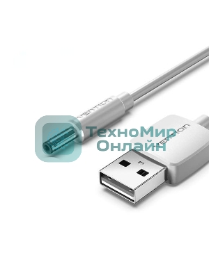 Кабель Vention USB AM/DC-jack 3.5мм M - 1м белый