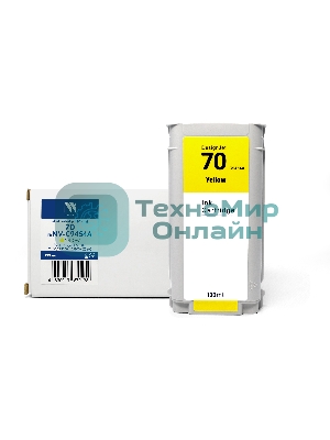 Струйный картридж NVPrint 70 (NV-C9454A) Yellow для HP DesignJet Z2100/Z3100/Z3200/Z5200/Z5400 (130 мл) совместимый
