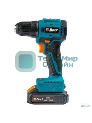 Дрель-шуруповерт Bort BAB-21-BLK, 18 В, 1,5 Ач, 50 Нм, бесщеточный