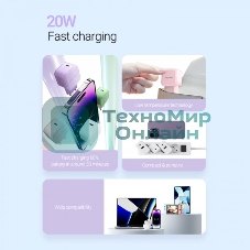 Сетевое зарядное устройство Vention на 1 порт USB С 20W зеленый, шт.