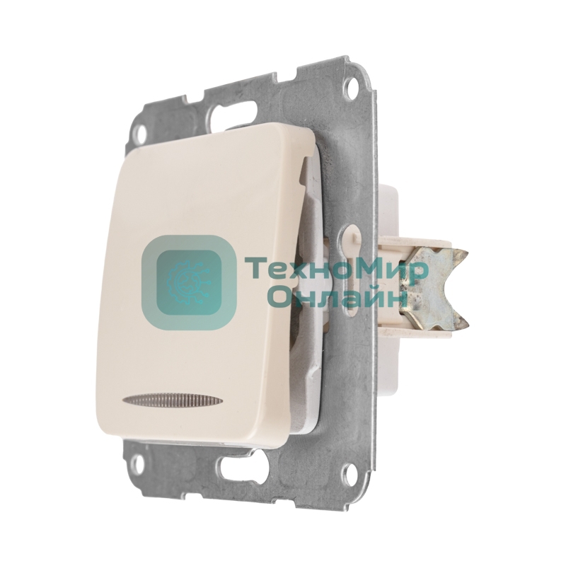 Выключатель Kranz DEA 1кл (инд) с/у 10А мех. бежевый (1/10/120)