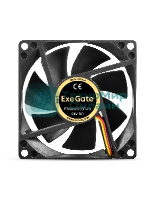 Вентилятор для корпуса ExeGate EX08025S3P-24 черный, 80 мм, 2850 об/мин, 28 дБ, 3 pin