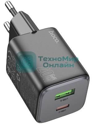 Сетевое зарядное устройство Hoco N41 Almighty Black 20W 3A+2.22A+2A+1.67A+1.5A (PD+QC+AFC) USB/USB Type-C универсальное черный