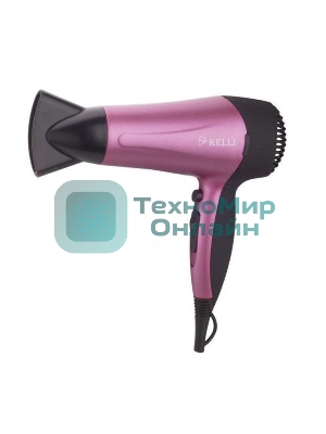 Фен Kelli KL-1109 фиолетовый/черный, 2000 Вт