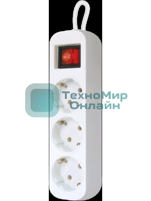 Удлинитель Defender S350 белый 5.0 м, 3 розетки 