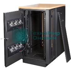 Шкаф LANMASTER SOUNDPROOF звукоизолированный 24U 750x1130 мм, отделка под дерево, цвет лиственница