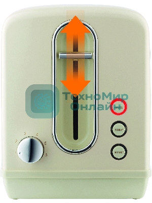 Тостер Gorenje T1100CLI 860Вт бежевый/серебристый