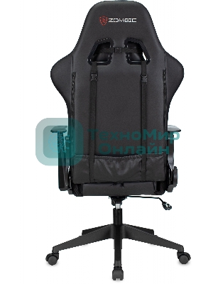 Кресло ZOMBIE GAME RGB черный, экокожа, 120 кг, подголовник, механизм качания