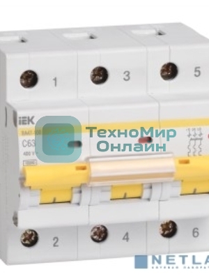 Выключатель автоматический ВА 47-100 3Р 10А 10 кА х-ка С IEK