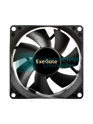 Вентилятор для корпуса ExeGate EX08025S3P-24 черный, 80 мм, 2850 об/мин, 28 дБ, 3 pin