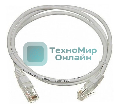 Патч-корд LANMASTER UTP TWT-45-45-1.5/6-GY вилка RJ-45-вилка RJ-45 Cat.6 1.5м серый ПВХ (уп.:1шт)