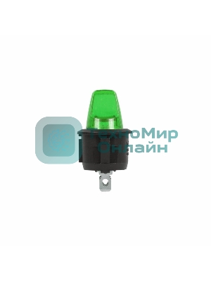Выключатель клавишный Rexant круглый 12V 16А (3с) ON-OFF зеленый с подсветкой