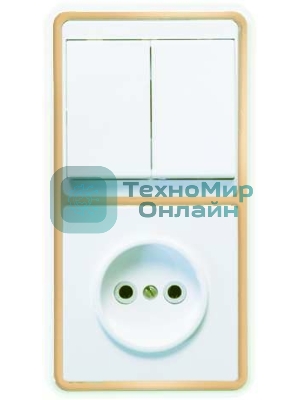 Блок Кунцево-Электро БКВР-038 Бэлла (2-кл. выкл. + розетка) зол. Кунцево 5828