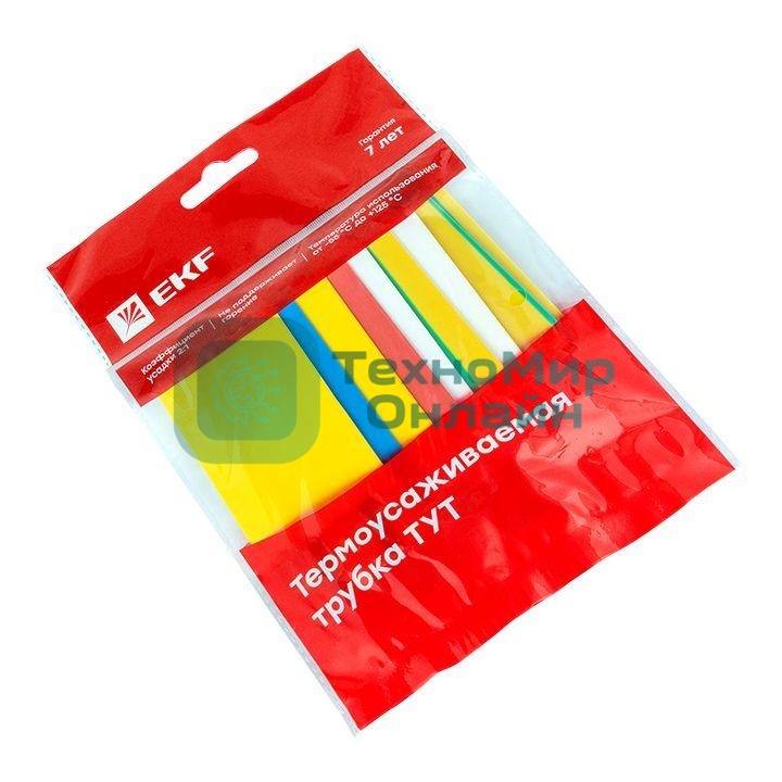 Набор трубок термоусадочных тонкостен. 20/10 (7 цветов по 3шт 100мм) EKF tut-n-20
