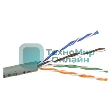 Кабель TWT UTP, 4 пары, Кат.5e, PVC, серый, 100 метров