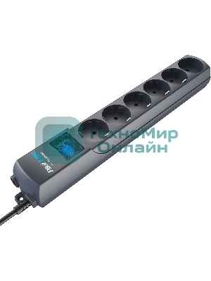 Сетевой фильтр Surge protector Pilot S Max (5 euros + 1GP), 15A/3.5kVA, automatic, 5 m, graphite