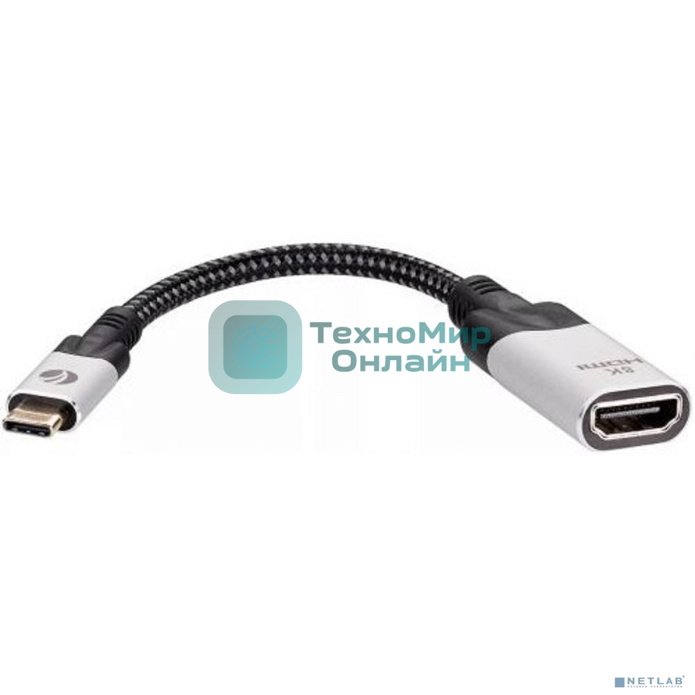 Адаптер VCOM USB 3.1 Type-Cm --> HDMI A(f) 8K@60Hz, 0.15m,Alum