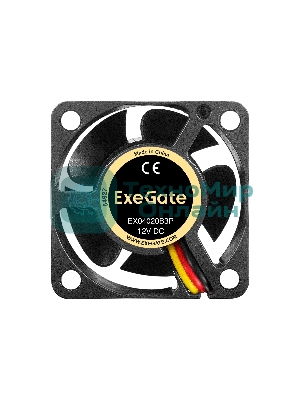 Вентилятор для корпуса ExeGate EX04020B3P черный, 40 мм, 6300 об/мин, 28 дБ, 3 pin