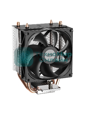 Кулер для процессора PCCooler R200 S115X/1200/1700/AM4/AM5 (TDP 110W, 90мм Non LED Fan, 2 тепловые трубки 6мм, 2200RPM, 28,3dBa)