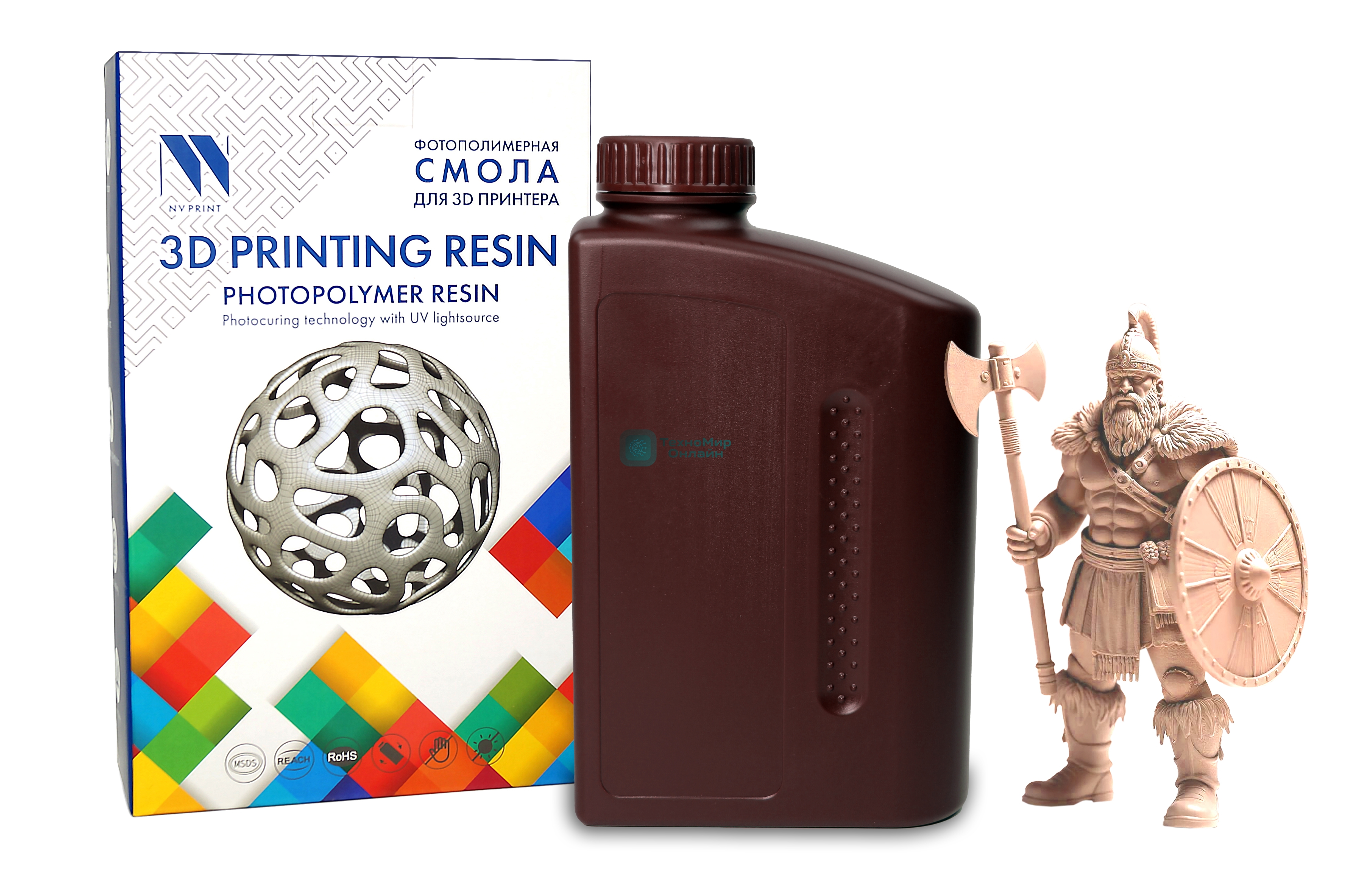 Фотополимерная смола NVPrint PA Like Resin Beige для 3D печати 1 кг (бут)