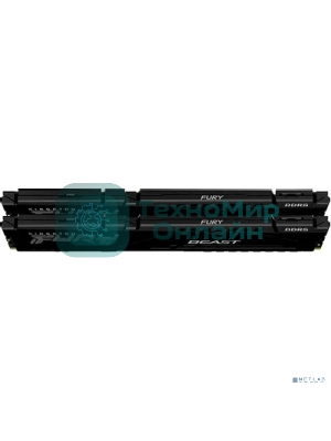 Оперативная память Kingston Fury Beast, DDR5, 32Gb (2x16Gb), 6000MHz, CL36, DIMM, с радиатором, черный